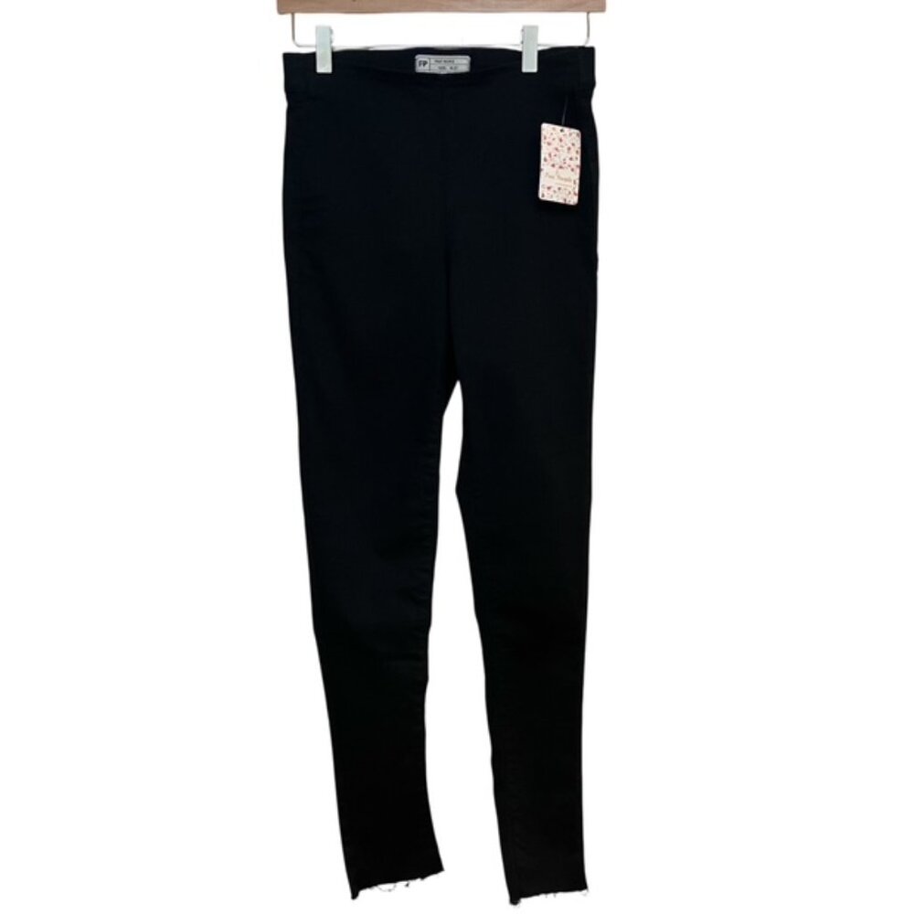 NWT Free People Black skinny pants with raw hem size 27